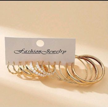 6 pair hoop earring set
