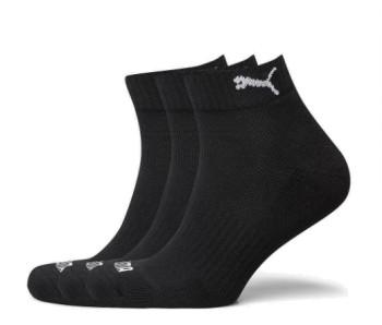 PUMA CUSH QTR UNSX (3PK) BLK - SZ 10-12