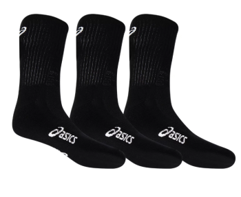 ASICS PACE CREW SOCKS 3PK PERFORMANCE (12+)- BLACK