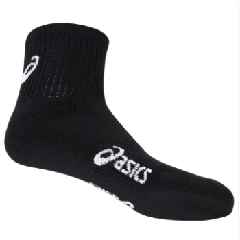 ASICS PACE QTR SOCK TRIPLE BLK -SZ. 12+