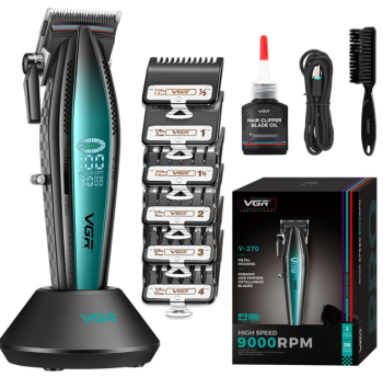 VGR 270 Hair Clippers for Men Professional, Low Noise Cordless High Speed 9000 RPM