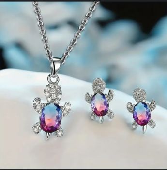 Turtle Rhinestone Jewelry Set 