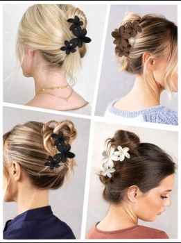 3 Pcs Frosted Flower Claw Clip Set