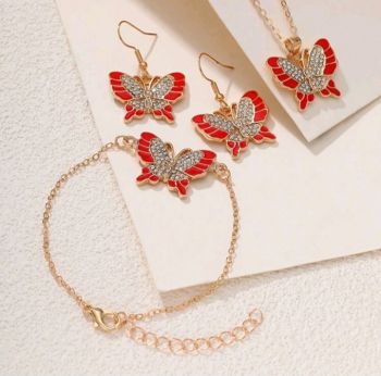 4 Piece Butterfly Jewelry Set #04