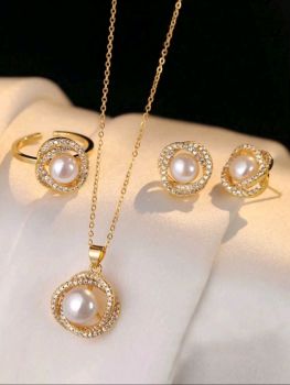 Faux pearl Jewelry Set #04