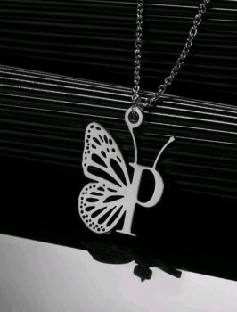 Stainless Initial Necklace- P