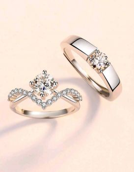 2pcs Couple Crown Ring