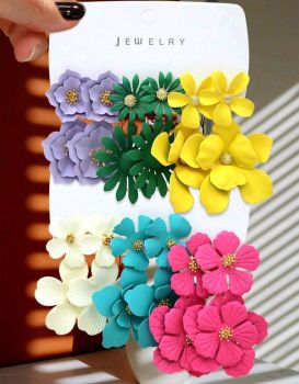1pair Bohemian Multicolor Floral Earring