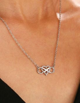 Rhinestone Heart Charm Necklace