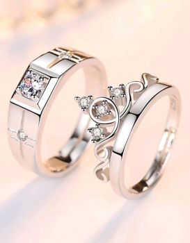 2pcs Crown Couple Ring