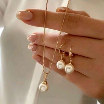 3pcs Faux Pearl Jewelry Set