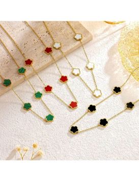 5 lucky leaf charm necklace 