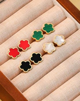 4 Pair Lucky Leaf Earring Set
