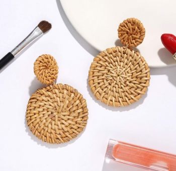 Rattan woven earrings