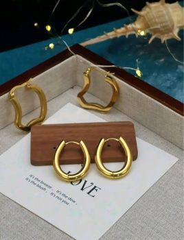 18k gold plated Stainless Earring #S01