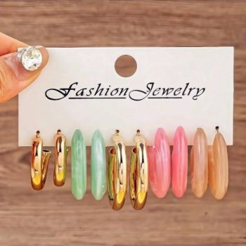 5 pair hoop Earring Set #08