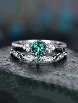 2 Piece Simple Decor Elegant Ring Set