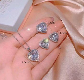 Heart Rhinestone Jewelry Set
