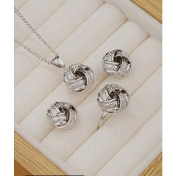 Silver twisted Jewelry Set 