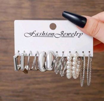 Silver 12 Piece Hoop Set #01