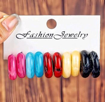 5 Pair Colorful Hoop Set