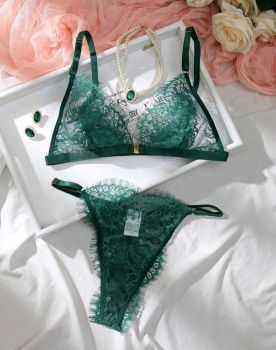 Lace Front Open Lingerie Set 