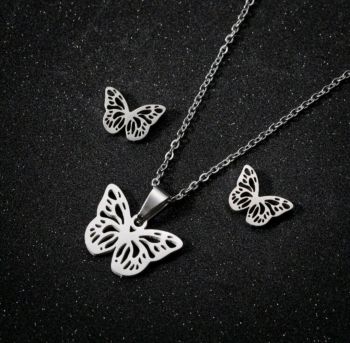 Daily Wear Stainless butterfly jewelry set 