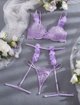 Underwired Floral Exotic Lingerie Set #XL