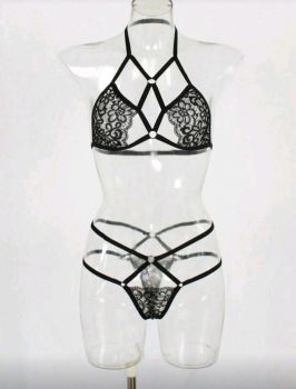 Cut Out Lace Lingerie Set 