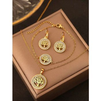 Stainless Tree of Life jewelry set 
