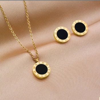 Stainless Roman Numeral design jewelry Set
