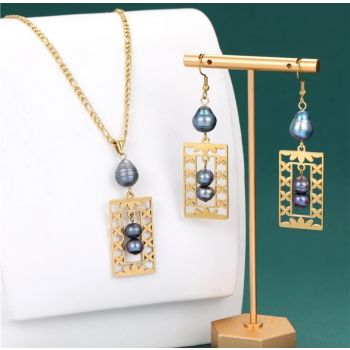 Hawaiian Pearl- 18k Gold Plated Jewelry Set #02