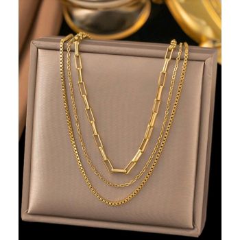 18K Gold Plated Layered 3 in 1 Necklace