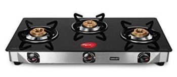 SMART APPLIANCE 3 BURNER GLASS TOP GAS STOVE