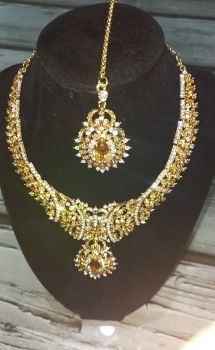 2 pcs Rhinestone Pendant and Bindi Set