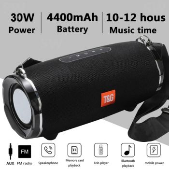 T&G TG187 Portable Waterproof Wireless Bass Surround Bluetooth Speaker with Shoulder Strap, Support FM / TF Card
