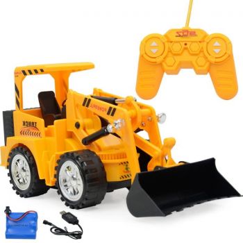 Electric 5 Channel Remote Control Bulldozer Engineering Vehicle Toy Kids Toy