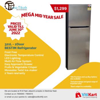 BESTIM 321L 2 Door Top Mount Refrigerator