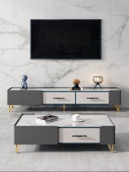 Smart Living Room TV Console & Coffee Table