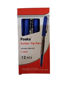 Foska  Roller Tip Pen Blue 12pcs/Pkt