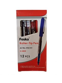 Foska  Roller Tip Pen Red 12pcs/Pkt