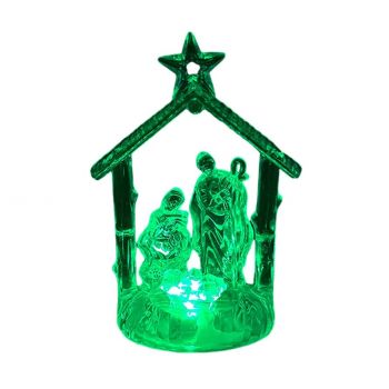 Crystal Christmas Themed Manger Decorztive Stand