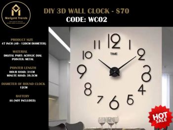 DIY 3D Wall Clock - WC02