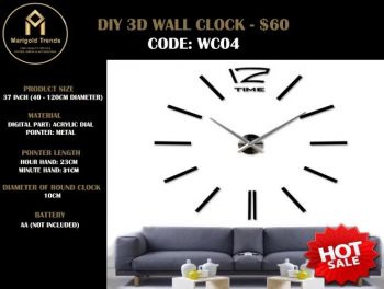 DIY 3D Wall Clock - WC04