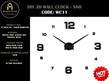 DIY 3D Wall Clock - WC11