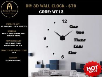 DIY 3D Wall Clock - WC12